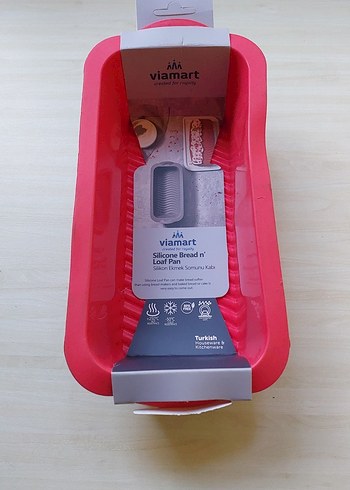 Viamart Kırmızı Silikon Ekmek ve Kek Kalıbı