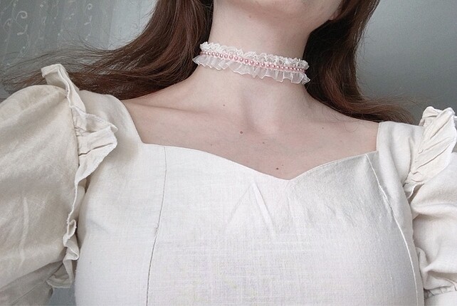el yapımı dantelli choker