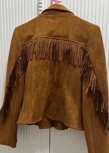 Kahverengi Süet Kadın Deri Ceket - Görsel 3