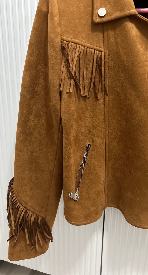 Kahverengi Süet Kadın Deri Ceket - Görsel 2