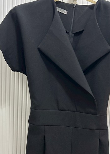 Kadın Siyah Kemerli Uzun Tulum - Görsel 2