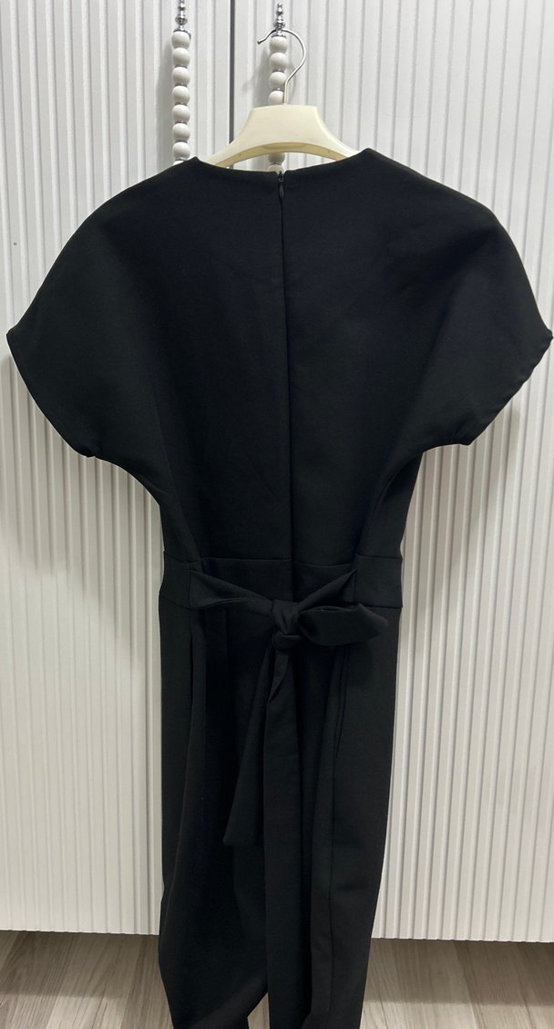 Kadın Siyah Kemerli Uzun Tulum - Görsel 3