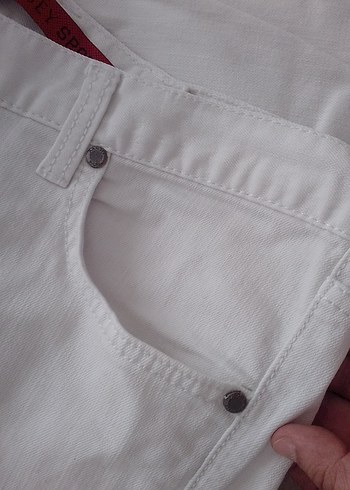 Beyaz Kadın kot pantolon - Görsel 8