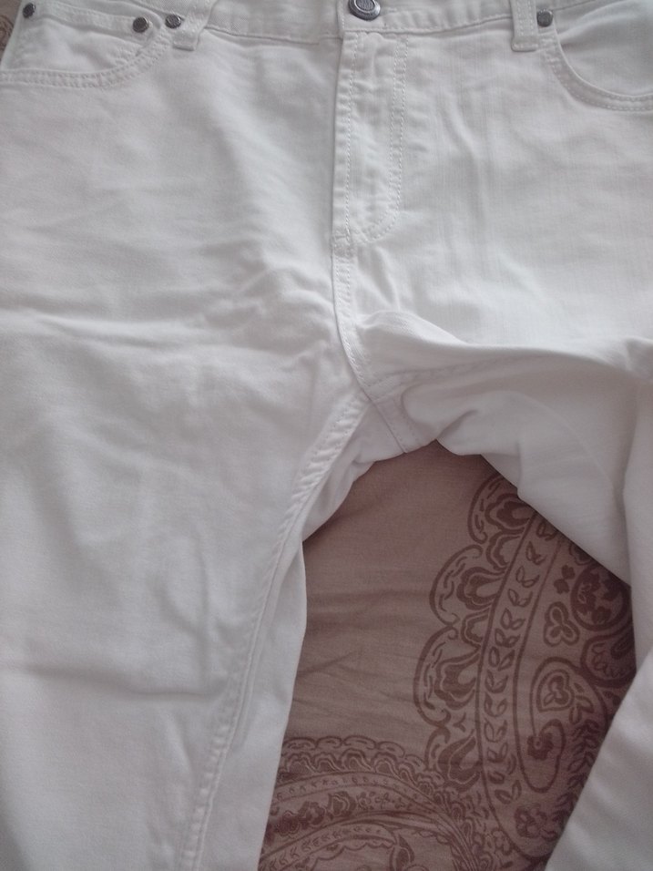 Beyaz Kadın kot pantolon - Görsel 4