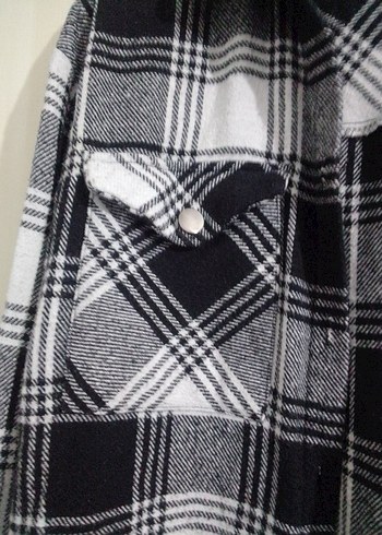 Gri Ekose Pamuklu Uzun Kollu Kadın Gömlek - Görsel 3