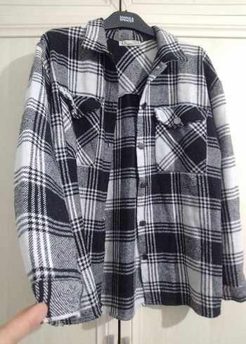 Gri Ekose Pamuklu Uzun Kollu Kadın Gömlek - Görsel 5