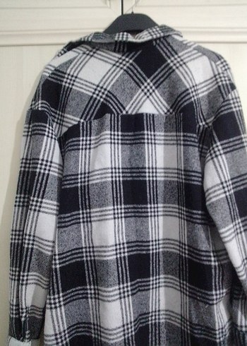 Gri Ekose Pamuklu Uzun Kollu Kadın Gömlek - Görsel 6