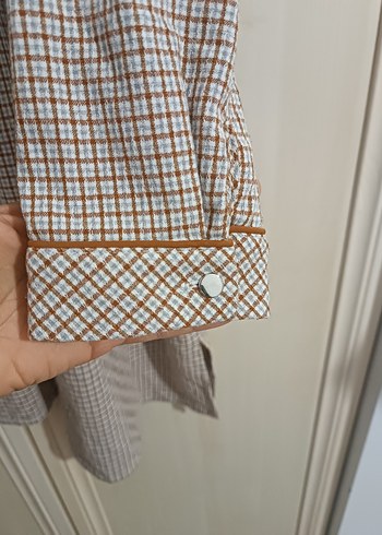 Ekose desenli gömlek tunik - Görsel 5