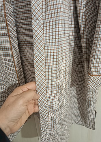 Ekose desenli gömlek tunik - Görsel 6