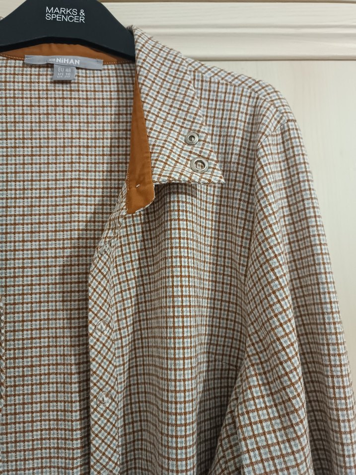 Ekose desenli gömlek tunik - Görsel 2