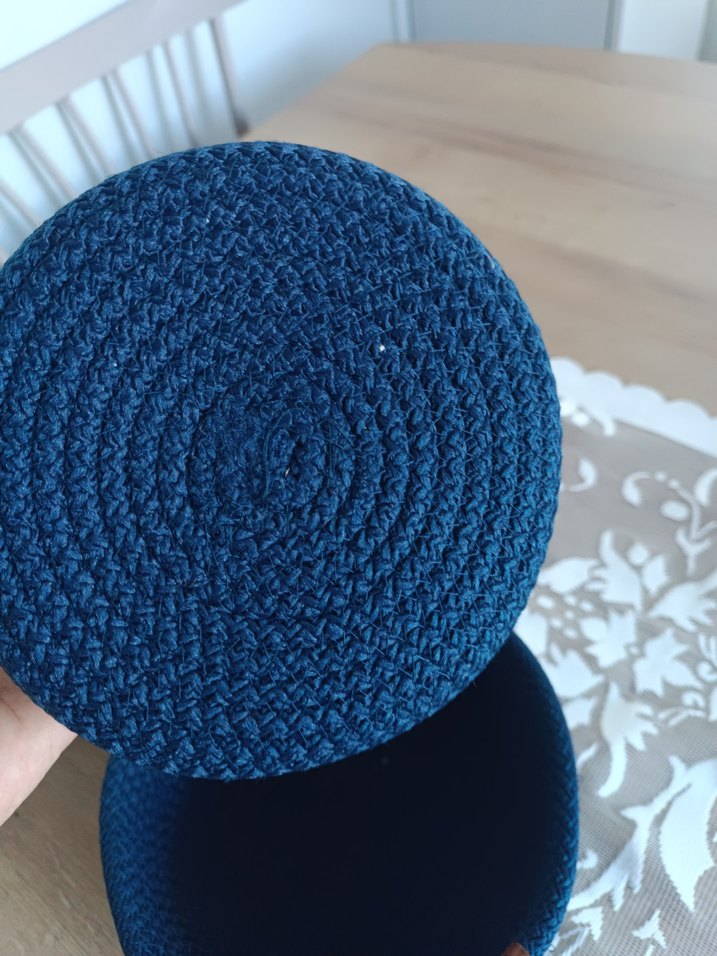 Lacivert Örgü jüt Sepet ve Saklama Kutusu - Görsel 5