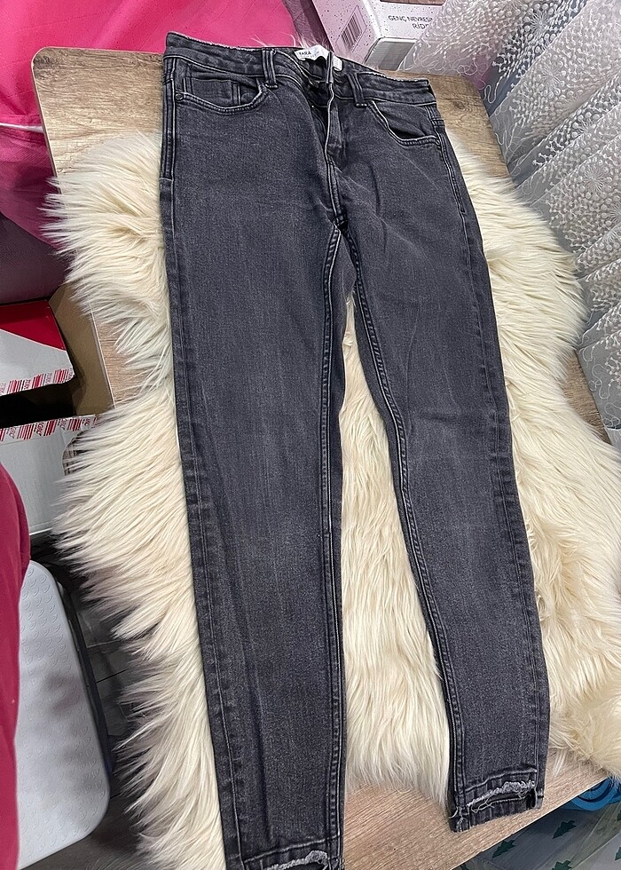 Zara Denim hafif likralı gri pantolon - Görsel 2