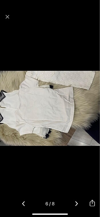 2 yaş beyaz şifon bluz pantolon takım - Görsel 6