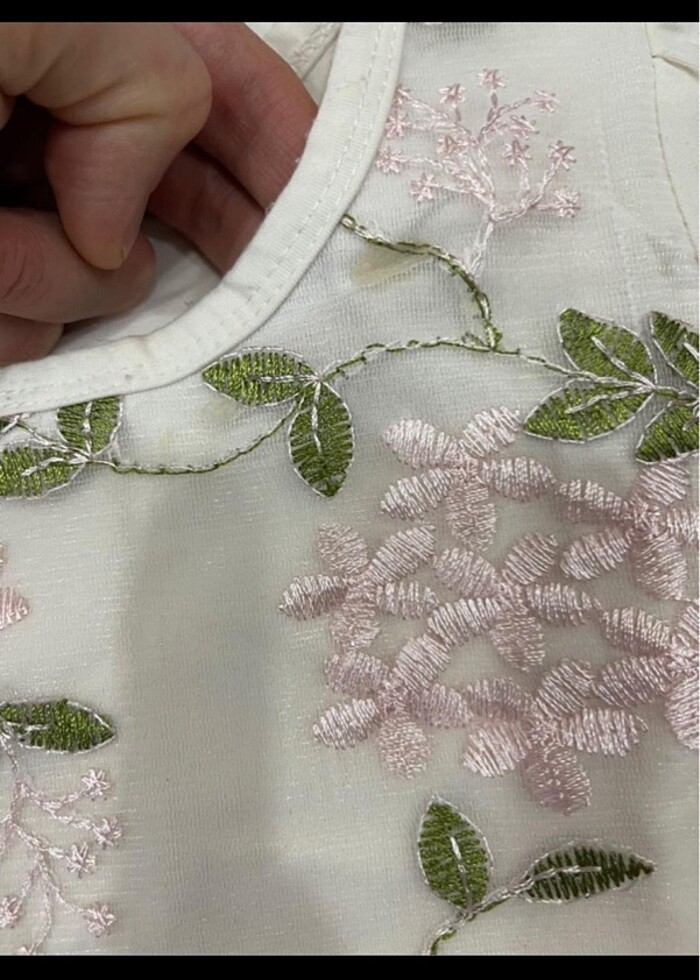 2 yaş beyaz şifon bluz pantolon takım - Görsel 5