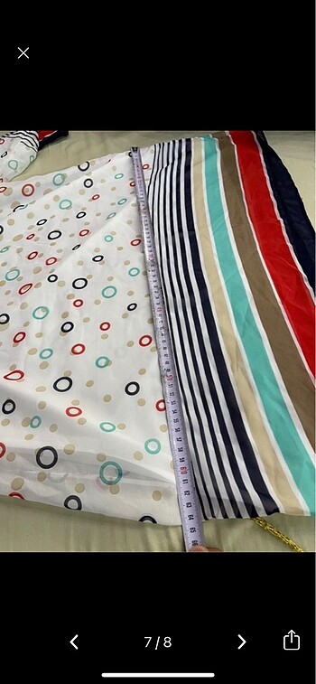 Astarlı desenli beyaz salaş bluz - Görsel 7