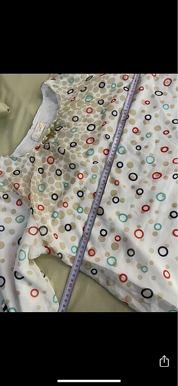 Astarlı desenli beyaz salaş bluz - Görsel 8