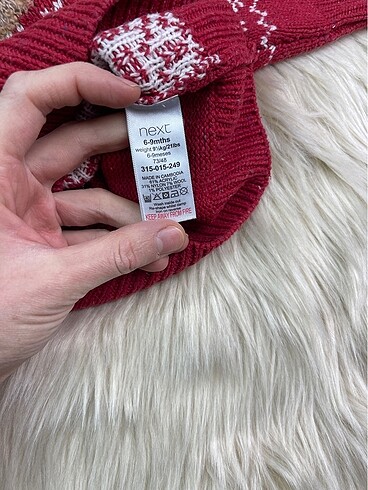 Next geyik kar desenli kırmızı yün kazak - Görsel 5