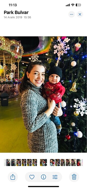 Next geyik kar desenli kırmızı yün kazak - Görsel 6