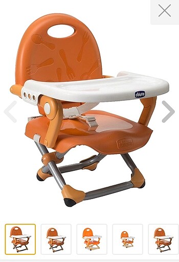 Chicco Snack Pocket Portatif turuncu mama sandalyesi