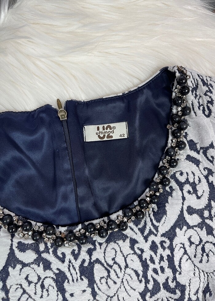 Desenli kısa elbise 42 beden - Görsel 3