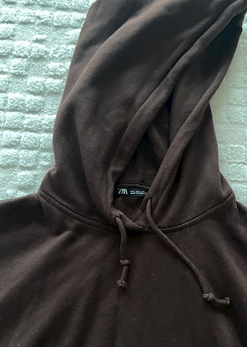 Kadın Kahverengi Kapüşonlu Sweatshirt - Görsel 2