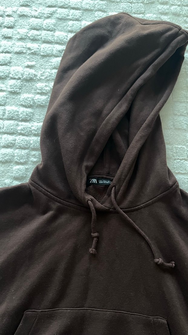 Kadın Kahverengi Kapüşonlu Sweatshirt - Görsel 2