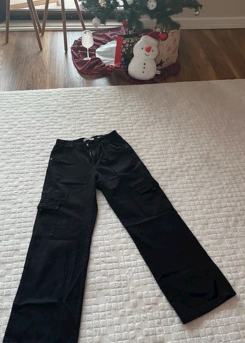 Kadın bershka Siyah kargo pantolon - Görsel 5