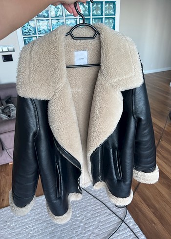 Mango Kürk Detaylı Kahverengi Deri Kadın Kış Ceketi - Görsel 3