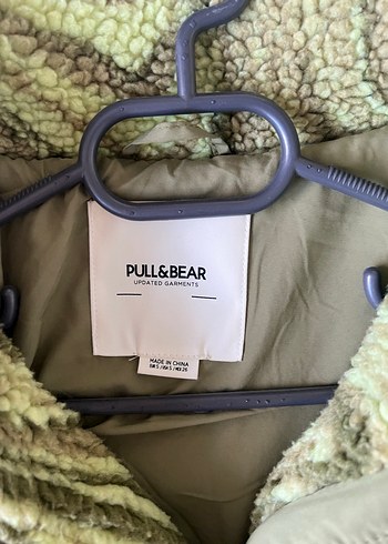 Pull&Bear Kadın Yeşil Bağlama Desenli Peluş Ceket - Görsel 2