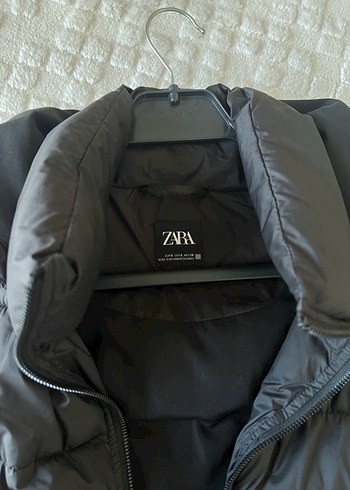 Zara Kadın Gri Fermuarlı Yumuşak Kumaşlı Şişme Yelek - Görsel 4