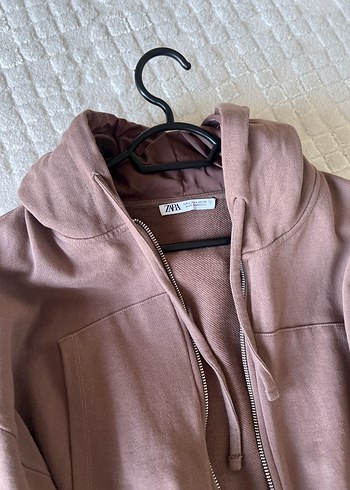 Zata Gül kurusu Kapüşonlu Kadın Sweatshirt - Görsel 4