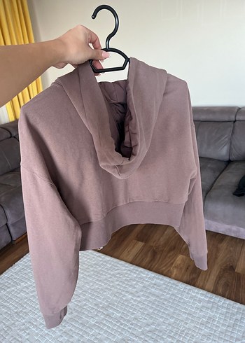 Zata Gül kurusu Kapüşonlu Kadın Sweatshirt - Görsel 2