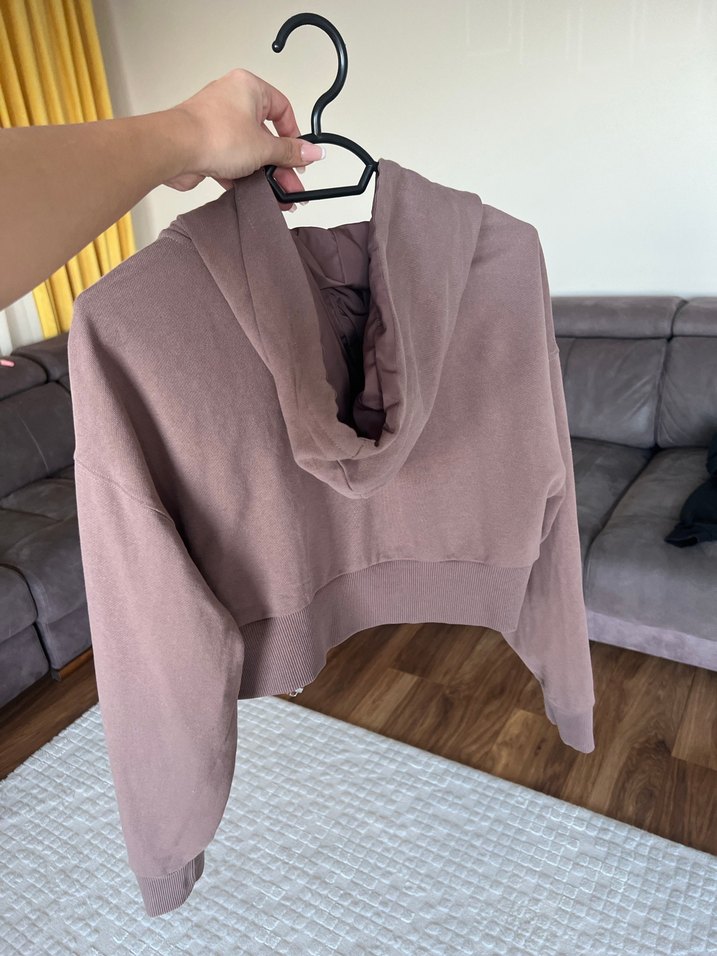 Zata Gül kurusu Kapüşonlu Kadın Sweatshirt - Görsel 2