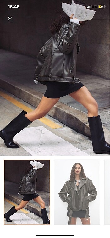Pull and Bear Pull&Bear Suni Deri Biker Ceket
