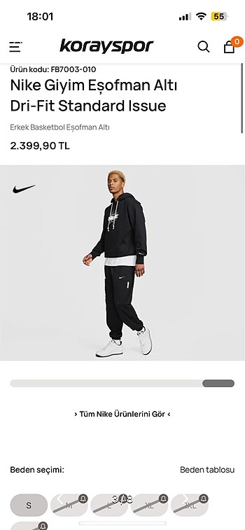xs Beden siyah Renk Nike eşofman