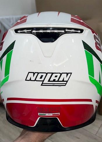 Beyaz Baskılı Seramik Motosiklet Kaskı Nolan - Görsel 5