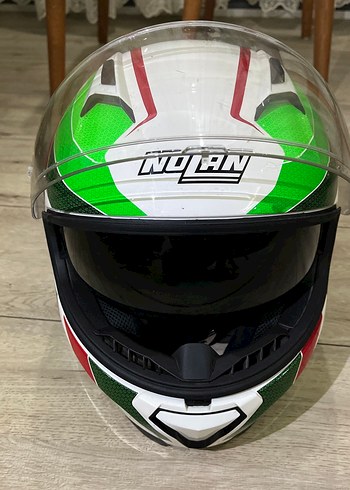 Beyaz Baskılı Seramik Motosiklet Kaskı Nolan - Görsel 2