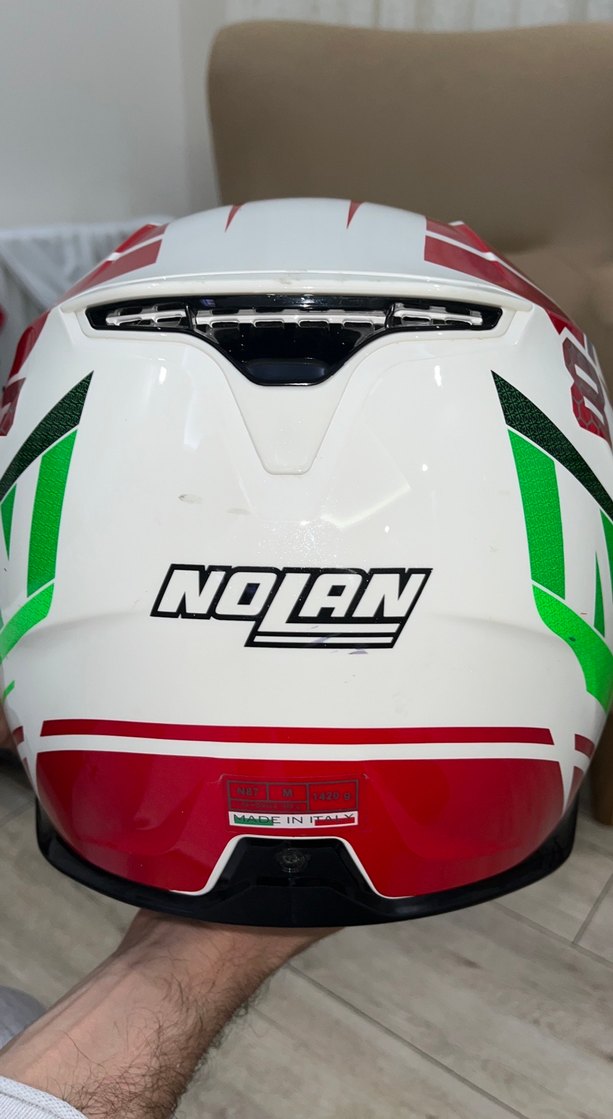 Beyaz Baskılı Seramik Motosiklet Kaskı Nolan - Görsel 5