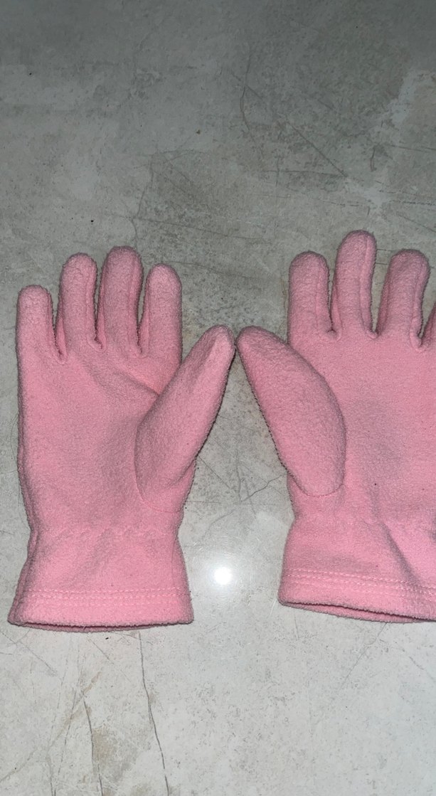 7-8 yaş koton ünicorn Nakışlı Pembe Polar Kız Eldivenleri - Görsel 2