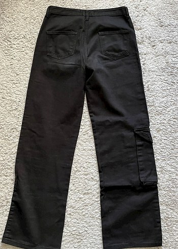 Siyah Salaş Midi Kot Pantolon - Görsel 2