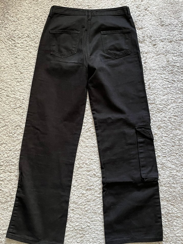 Siyah Salaş Midi Kot Pantolon - Görsel 2