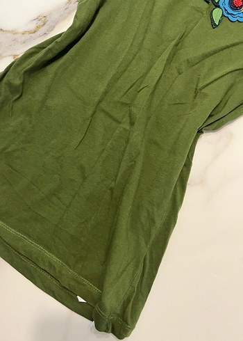 Nakışlı Yeşil Bohem vintage bluz - Görsel 3