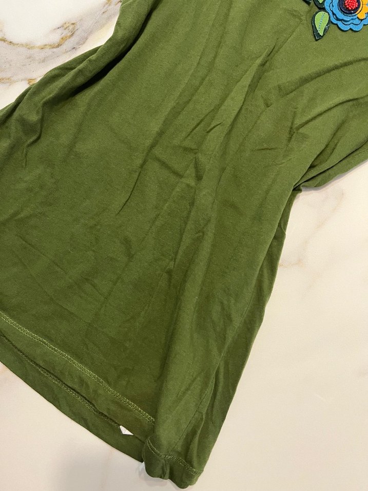 Nakışlı Yeşil Bohem vintage bluz - Görsel 3