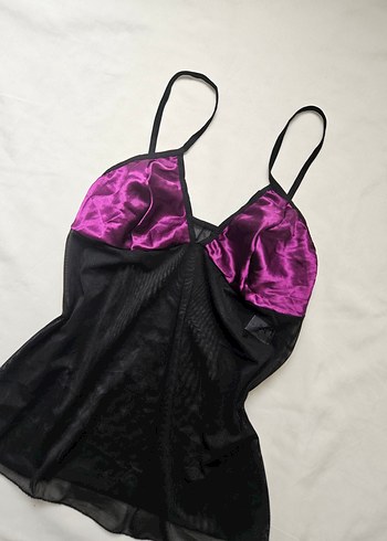 Mor Siyah Gotik Askılı Kadın Büstiyer - Görsel 2