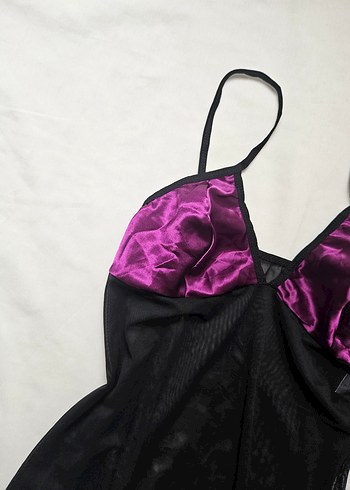 Mor Siyah Gotik Askılı Kadın Büstiyer - Görsel 3