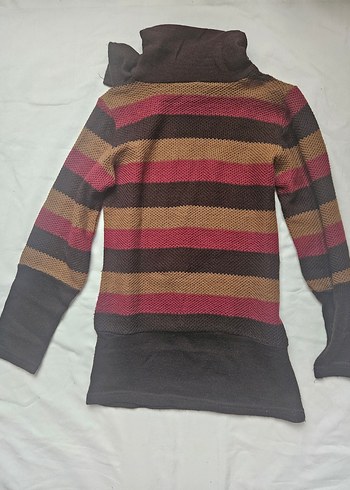 Kahverengi Boğazlı Triko Kadın Kazak - Görsel 5