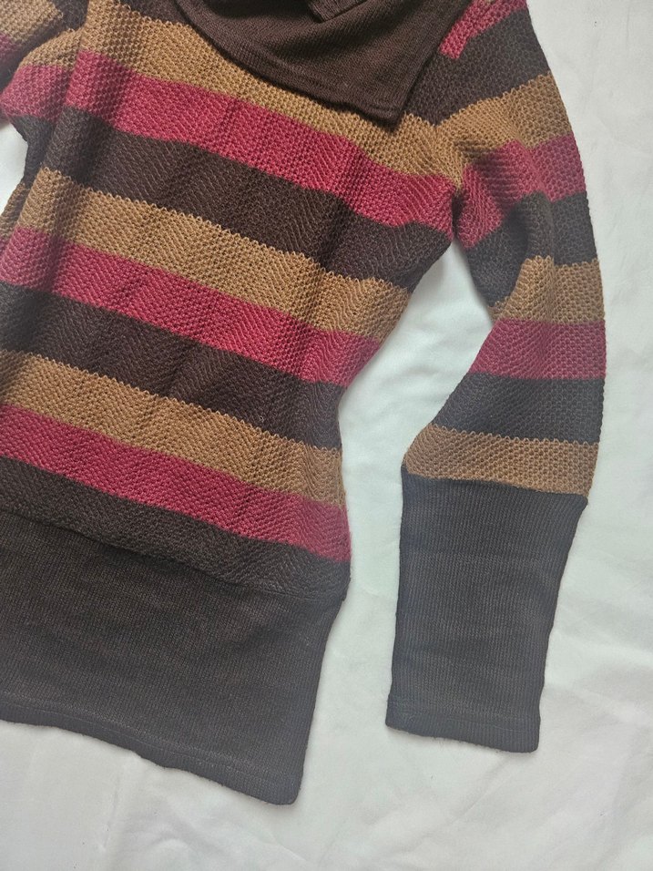 Kahverengi Boğazlı Triko Kadın Kazak - Görsel 4