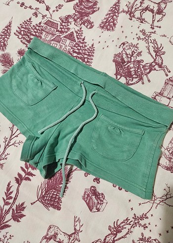 Yeşil Mini Şort Bohem Tarz - Görsel 3