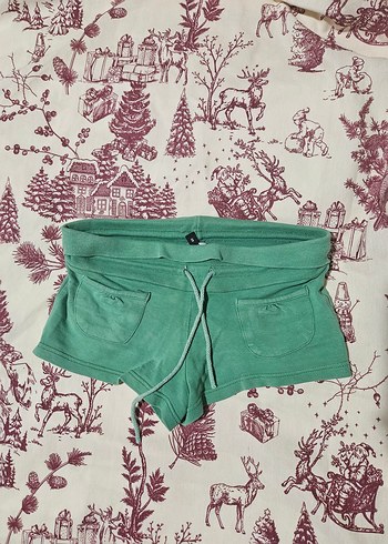 Yeşil Mini Şort Bohem Tarz - Görsel 2