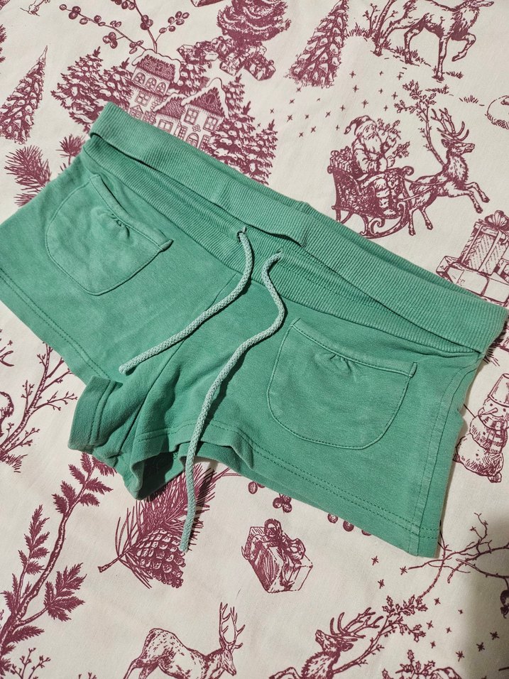 Yeşil Mini Şort Bohem Tarz - Görsel 3